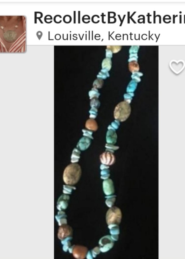 Turquoise estate vintage sterling Necklace